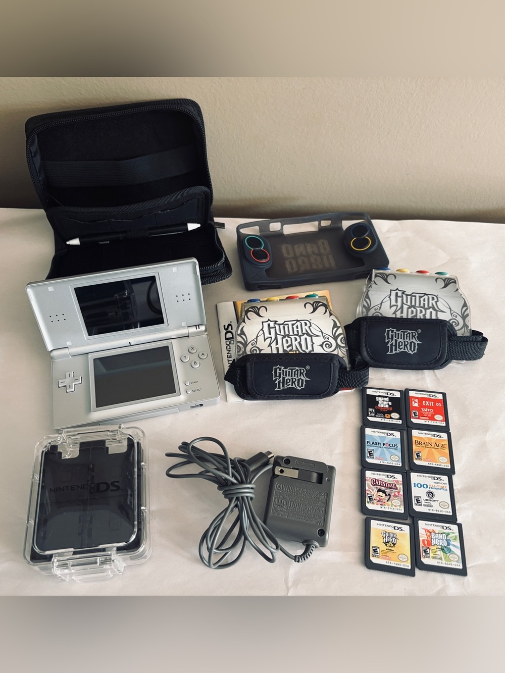 2006 Nintendo DS Lite Console Bundle with Games, Accessories, Charger